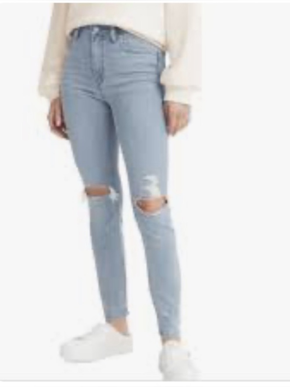 721 Levi’s-High Rise Light Washed Distressed Women’s Skinny Jeans